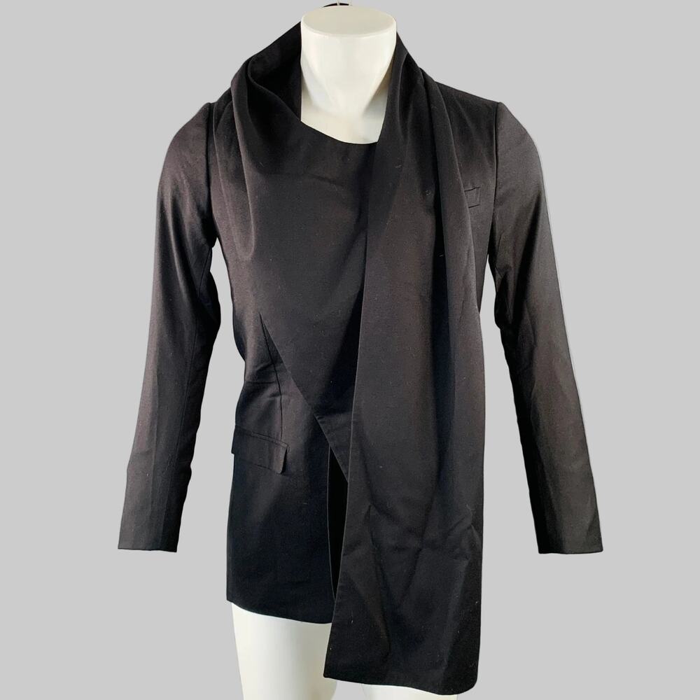 DIOR HOMME by KRIS VAN ASSCHE AW10 Size XS Black Wool Cashmere Scarf Coat